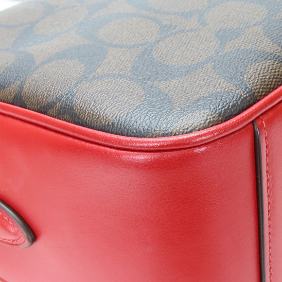 Coach COACH Leather Shoulder Bag 68168 Red Brown Leather Crossbody Bag 68168 - Picture 5 of 16